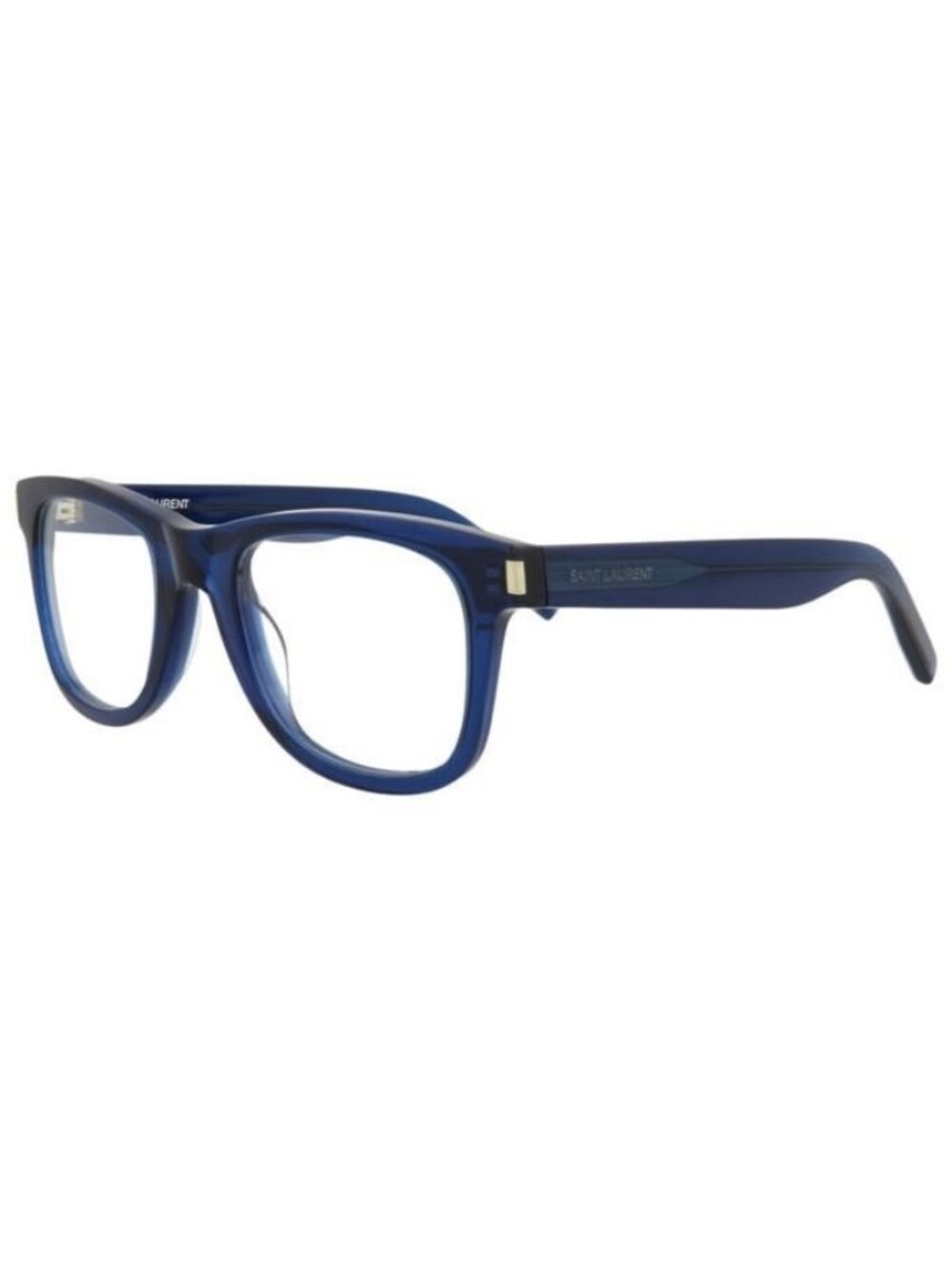 New Saint Laurent Unisex Square/Rectangle Shiny Transparent Blue Fashion Designe